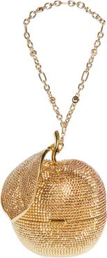 JUDITH LEIBER COUTURE Golden Delicious Apple Crystal Embellished Clutch