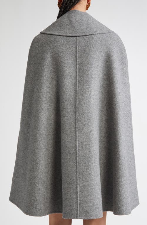 Carolina Herrera Double Face Virgin Wool Peacoat Cape In Gray