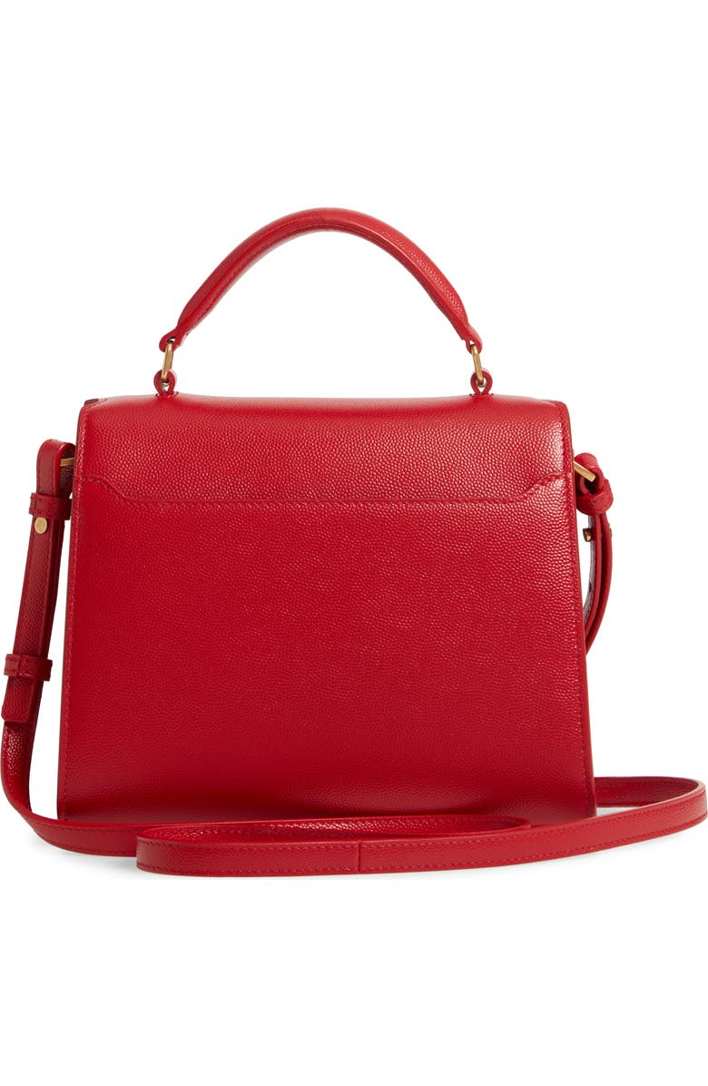 Saint Laurent Mini Cassandre Leather Top Handle Bag, Alternate, color,
