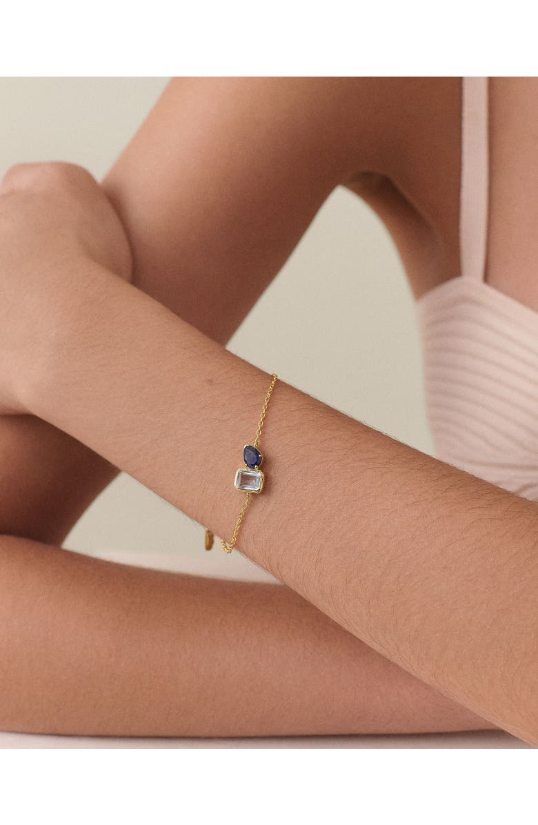 Edge of Ember Toi Et Moi Blue Gemstone Bracelet, Alternate, color, Blue Gemstone