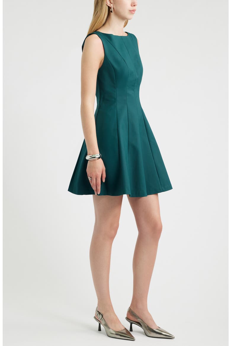 Seamed Fit & Flare Minidress, Alternate, color, GREEN PONDEROSA