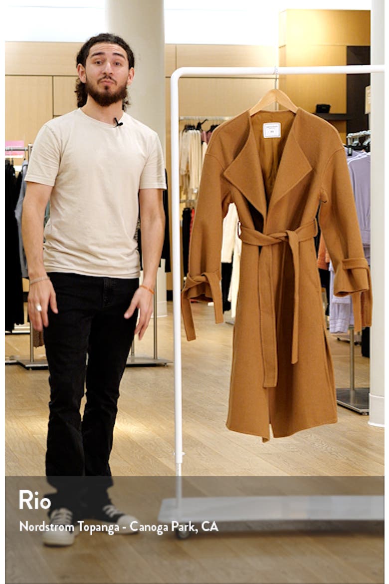 Head over Heels Collarless Belted Wool Blend Coat video