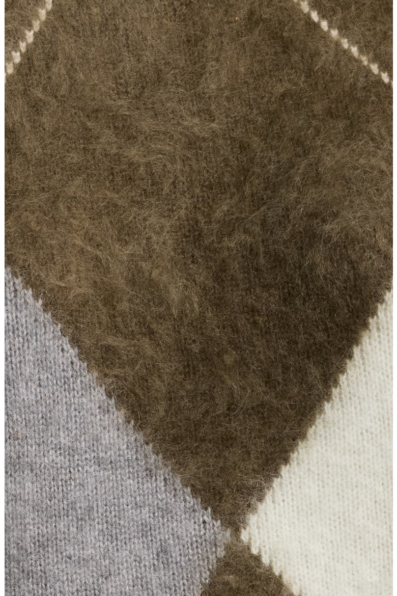 Brushed Argyle Merino Wool and Cashmere Sweater, Alternate, color, OLIVE MULTI - F60