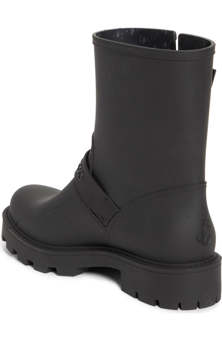 Jimmy Choo Biker Waterproof Rain Boot, Alternate, color, Black