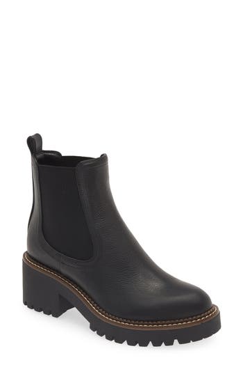 Nordstrom Miah Water Resistant Chelsea Lug Boot In Black