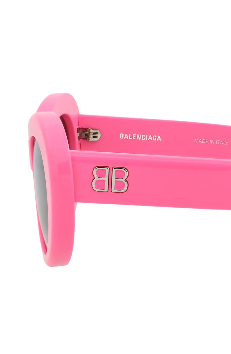 Balenciaga 55mm Oval Sunglasses, Alternate, color, Pink Pink Grey