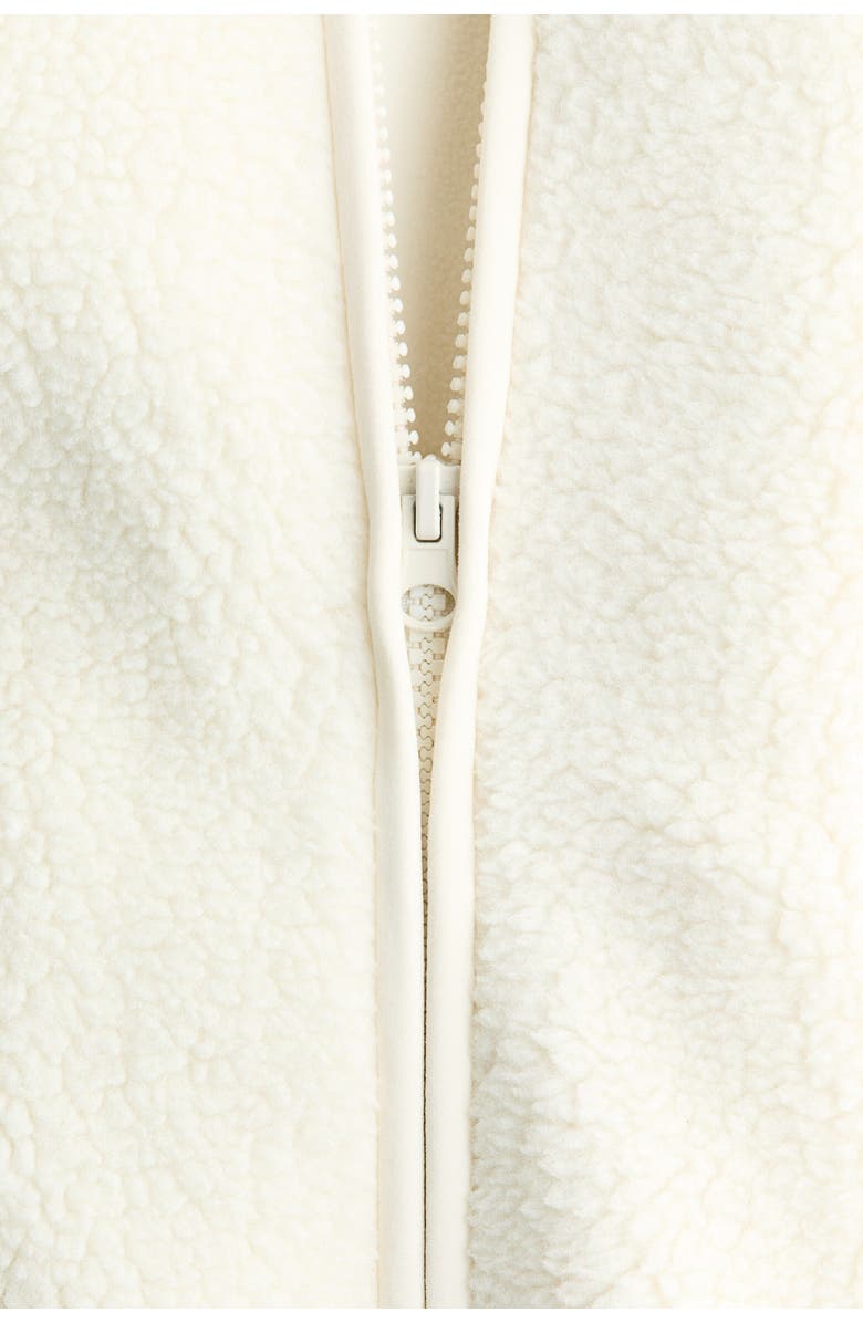 H&M Loose Fit Teddy Sports Gilet, Alternate, color, Ivory