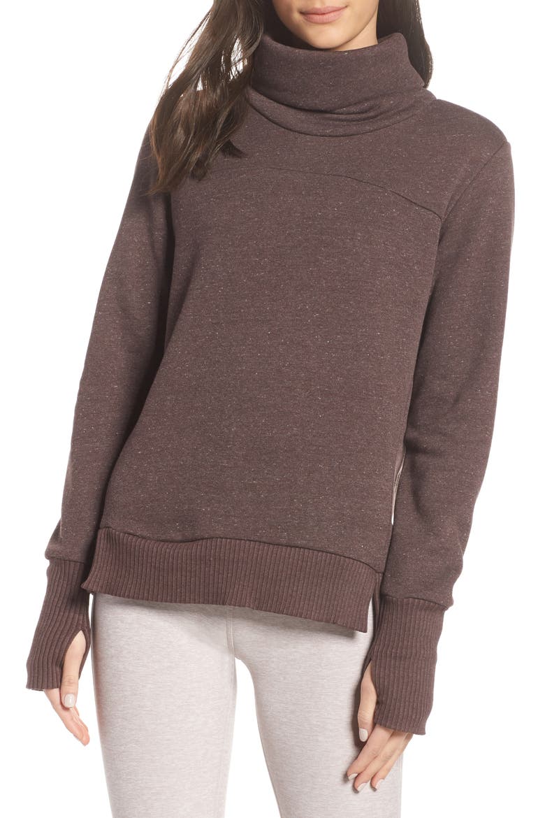 Haze Funnel Neck Sweatshirt, Main, color, RAISIN HEATHER
