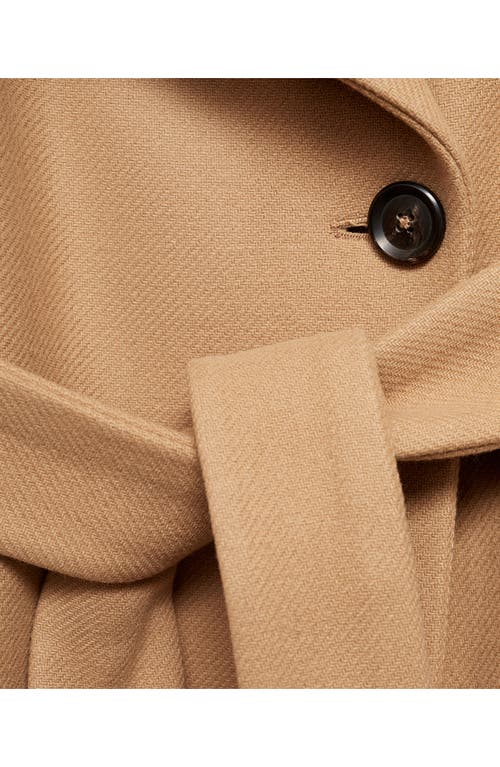 Mango Wool Blend Coat In Medium Brown