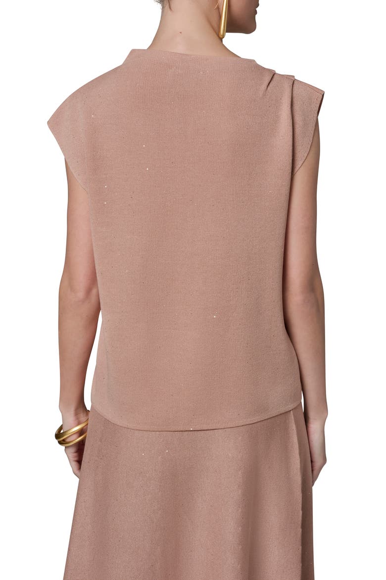 Shimmer Asymmetric Mock Neck Sweater, Alternate, color, UMBRIA