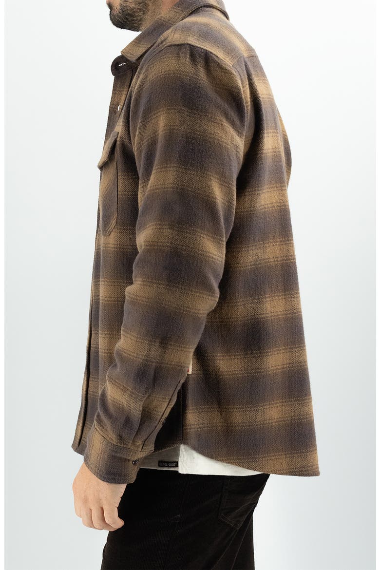 Plaid Twill Shirt Jacket, Alternate, color, COCOA COMBO