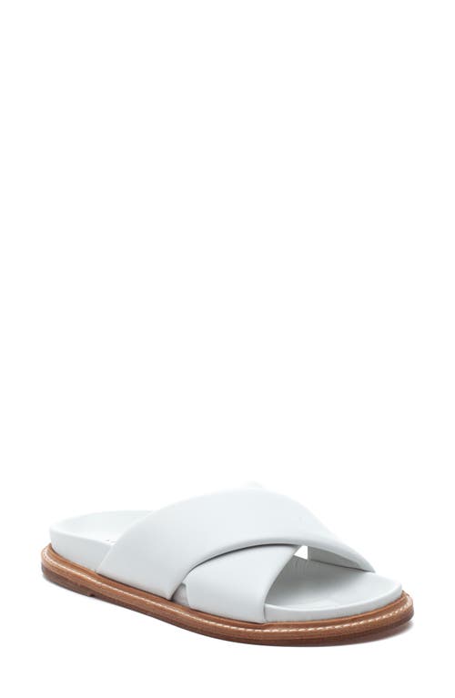 JSlides Roland Slide Sandal in White Leather 