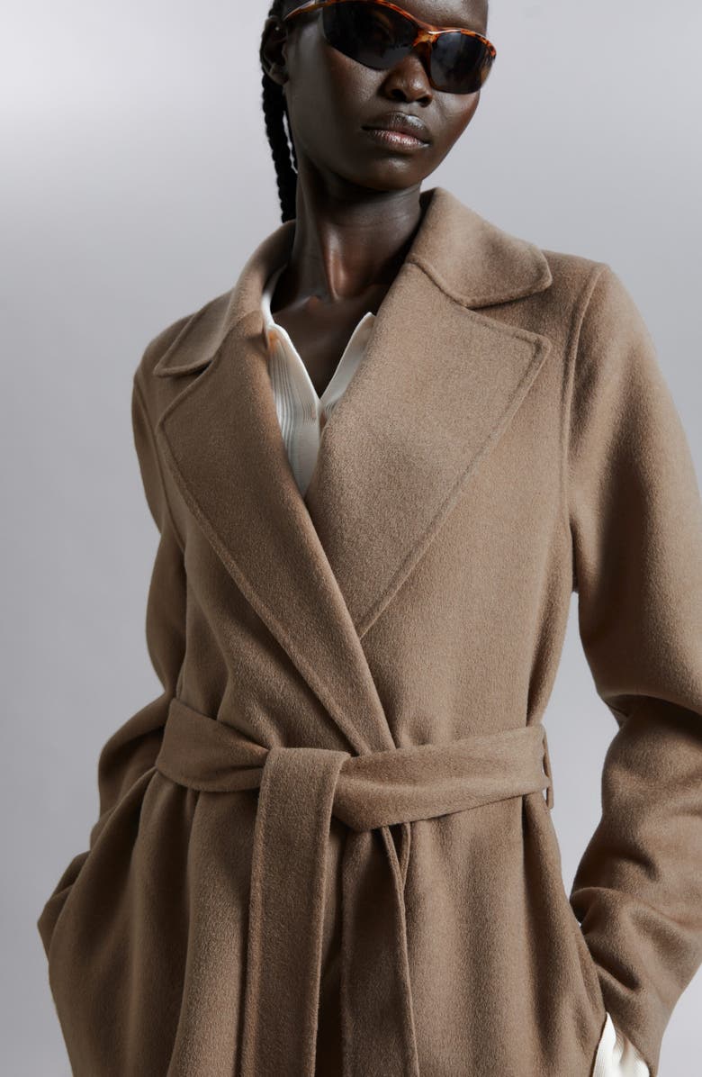 & Other Stories Belted Wool Blend Coat, Alternate, color, 