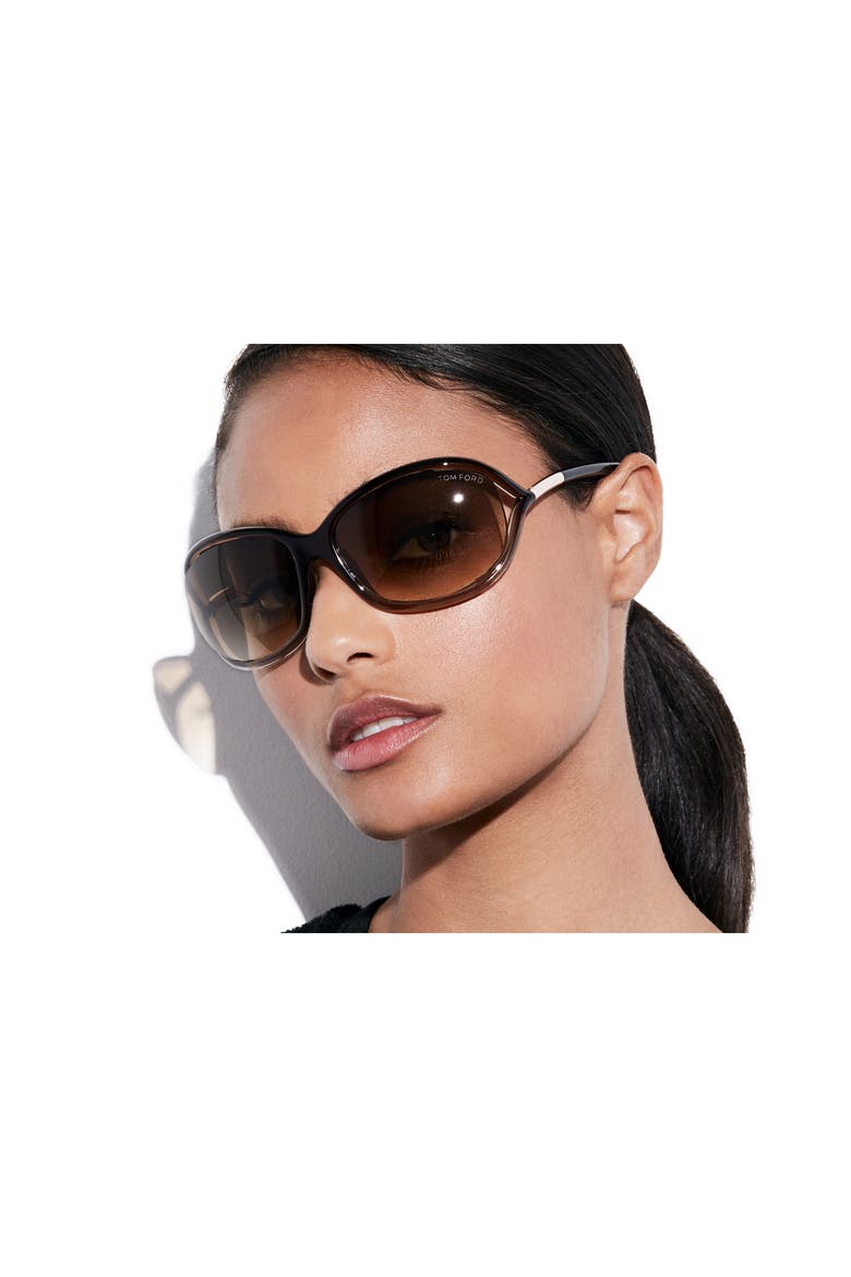 Jennifer 61mm Oval Oversize Frame Sunglasses, Alternate, color, BROWN / BRONZE