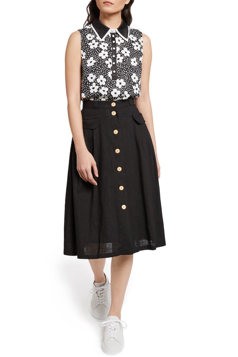 Doubly Delightful Top, Alternate, color, WHITE/ BLACK FLORAL OPTIC