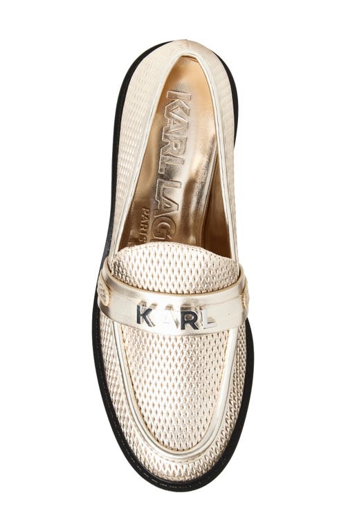 Karl Lagerfeld Paris Rainn Metallic Loafer In Gold