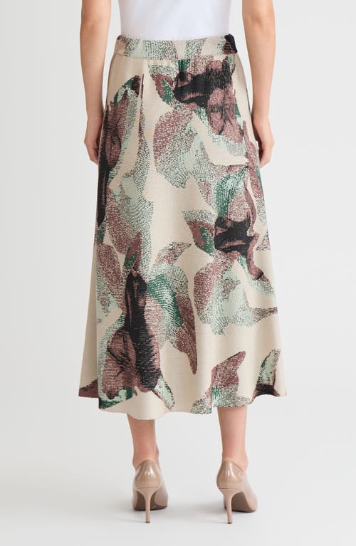 Misook Abstract A-line Jacquard Soft Knit Maxi Skirt In Multi