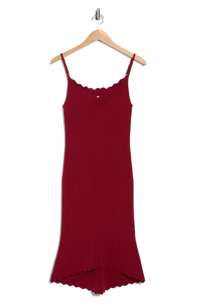 L'AGENCE Asa High-Low Cocktail Sweater Dress, Alternate, color, Dark Wine