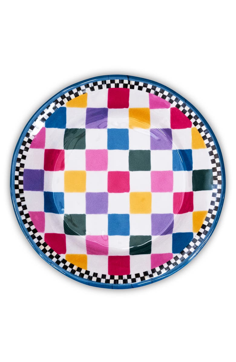 MACKENZIE CHILDS Set of 4 Jamboree Melamine Dinner Plates, Main, color, Multi Blue