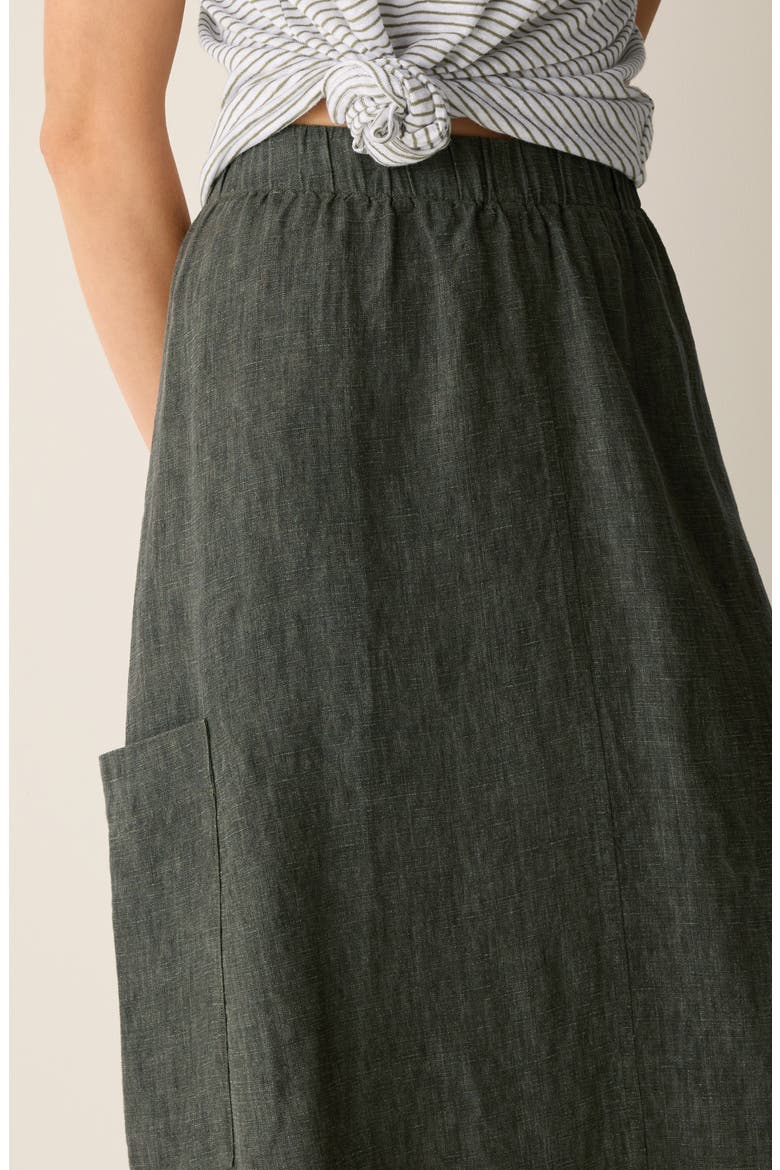 Organic Linen Cargo Skirt, Alternate, color, BAYLEAF