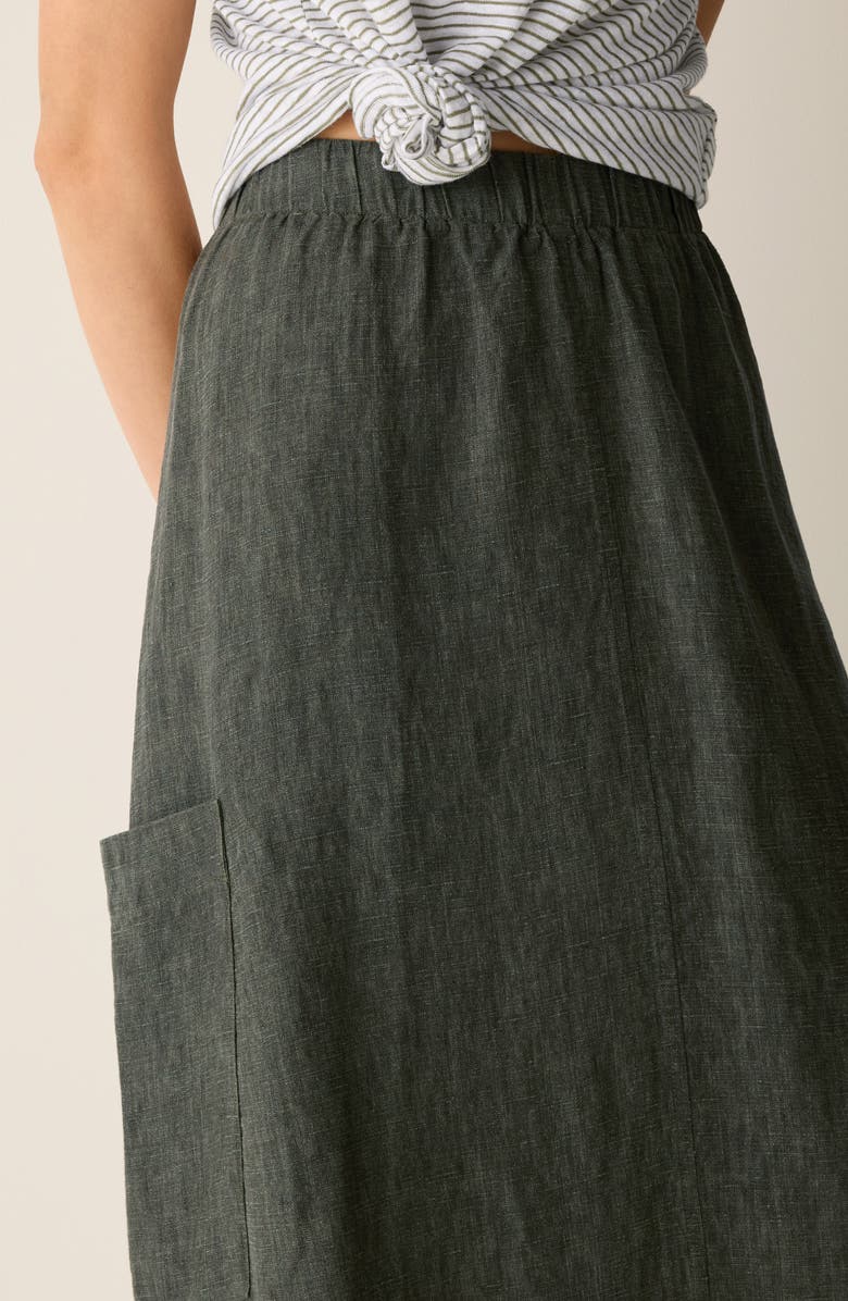 Eileen Fisher Organic Linen Cargo Skirt, Alternate, color, Bayleaf