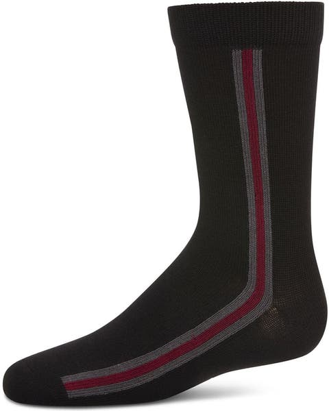 Stripe Fine-Gauge Crew Sock (Big Kid)