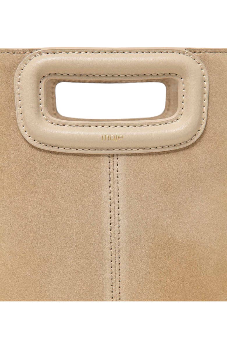 maje Suede leather M bag, Alternate, color, Cappucino