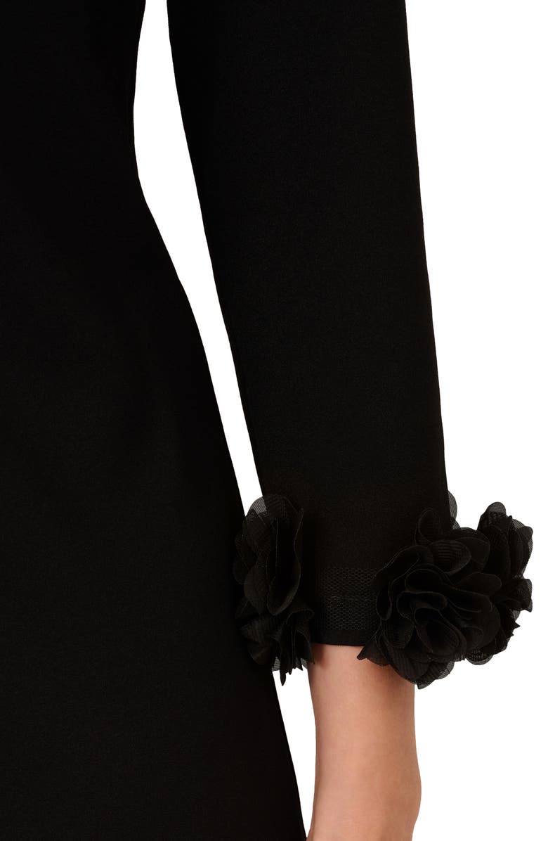 Adrianna Papell Ruffle Cuff Crepe Cocktail Dress, Alternate, color, 