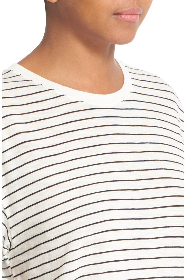 Relaxed Stripe Tee, Alternate, color, VANILLA/ BLACK
