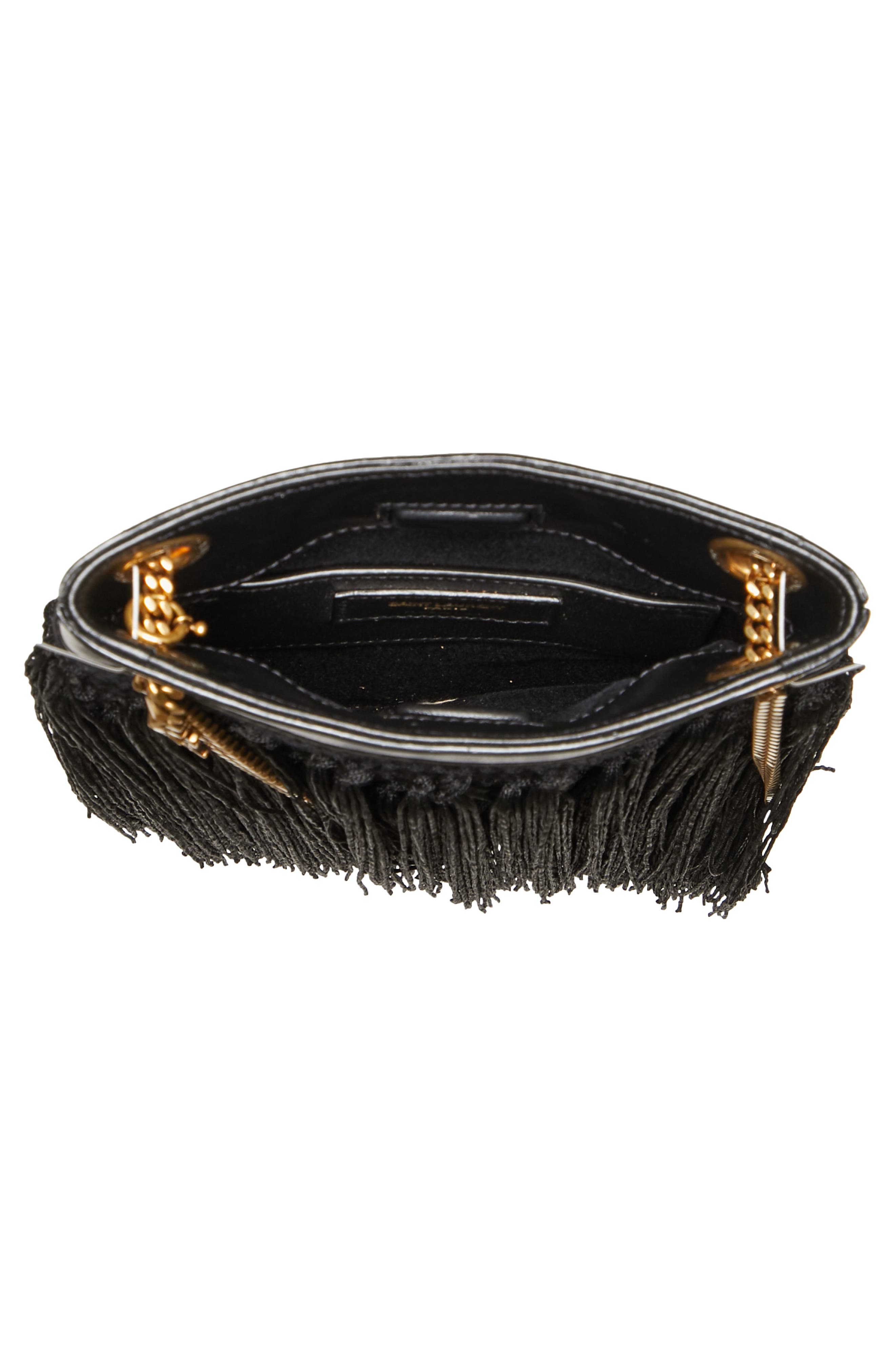 Saint Laurent Small Grace Fringe Macramé Bag, Alternate, color, 