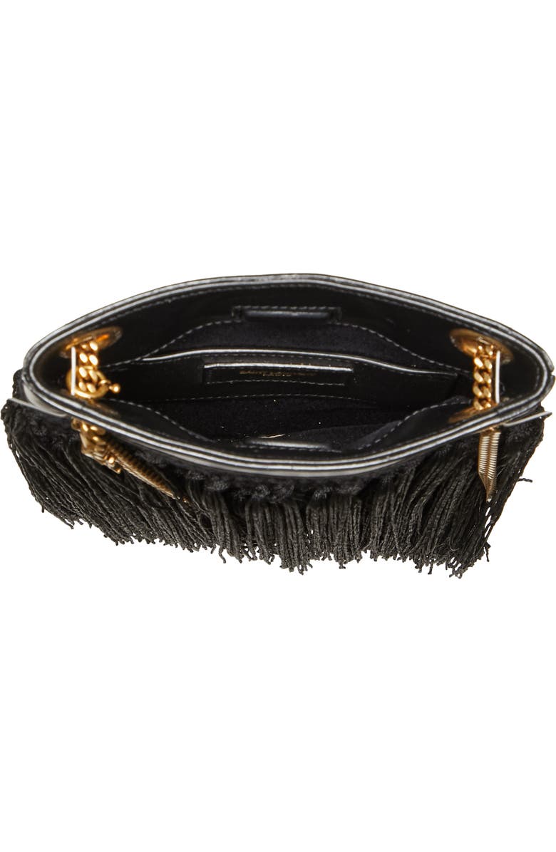 Saint Laurent Small Grace Fringe Macramé Bag, Alternate, color,