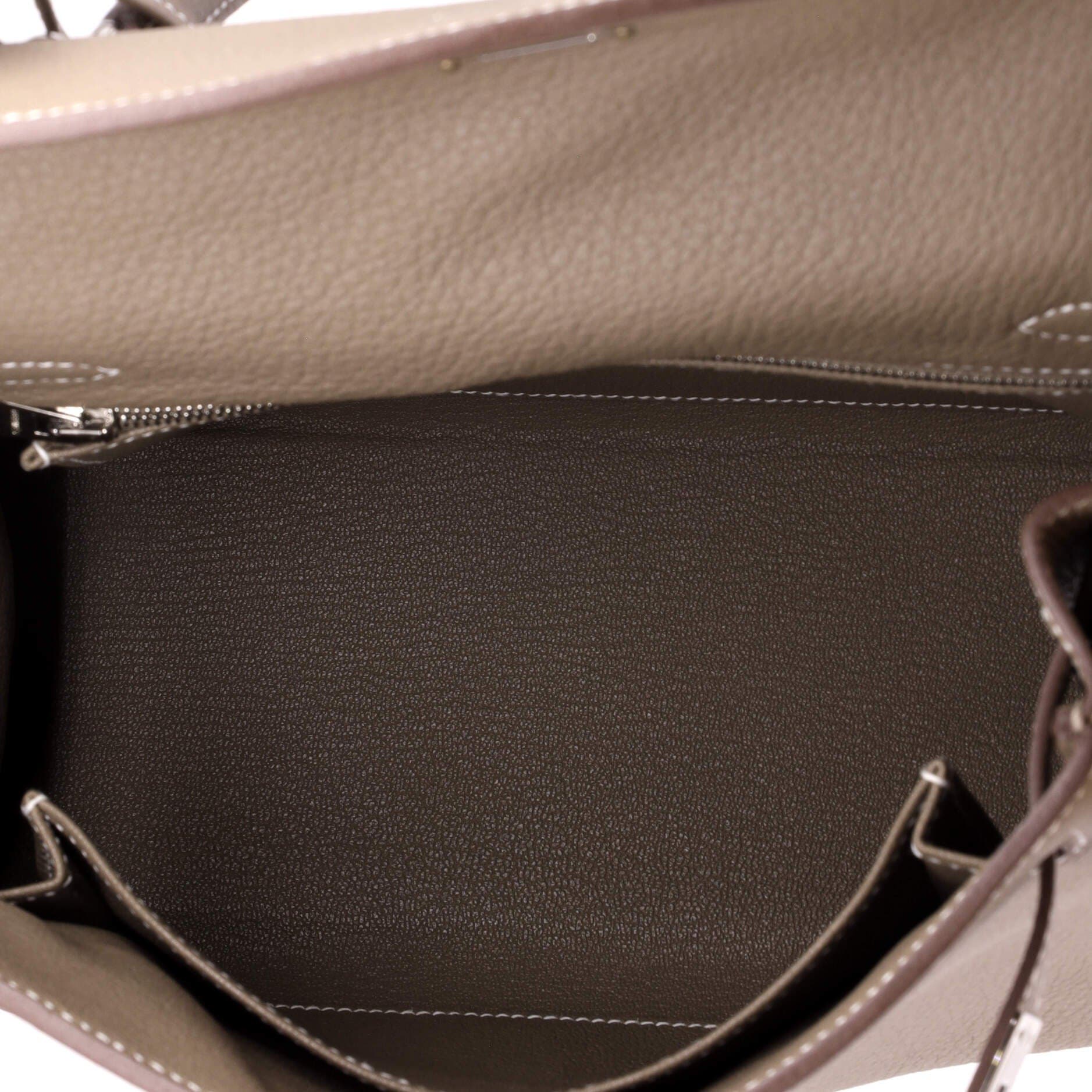 Kelly Handbag Grey Togo with Palladium Hardware 25, Alternate, color, Grey