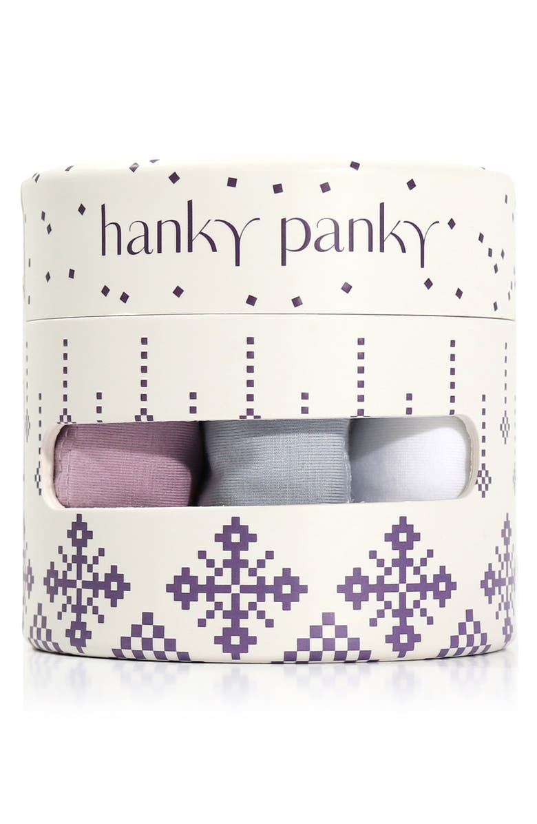 Hanky Panky Holiday Assorted 3-Pack Low Rise Cotton Thongs, Main, color, 