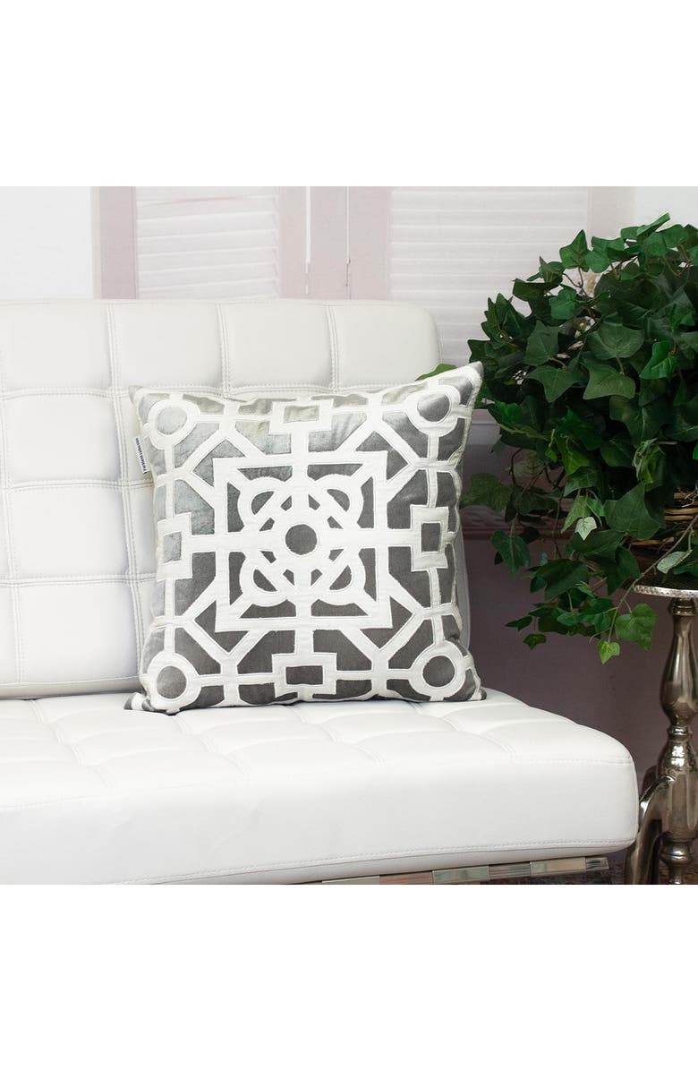 PARKLAND COLLECTION Hazel Geometric Accent Pillow, Alternate, color, Gray