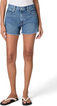 PAIGE Archie Frayed High Waist Denim Shorts