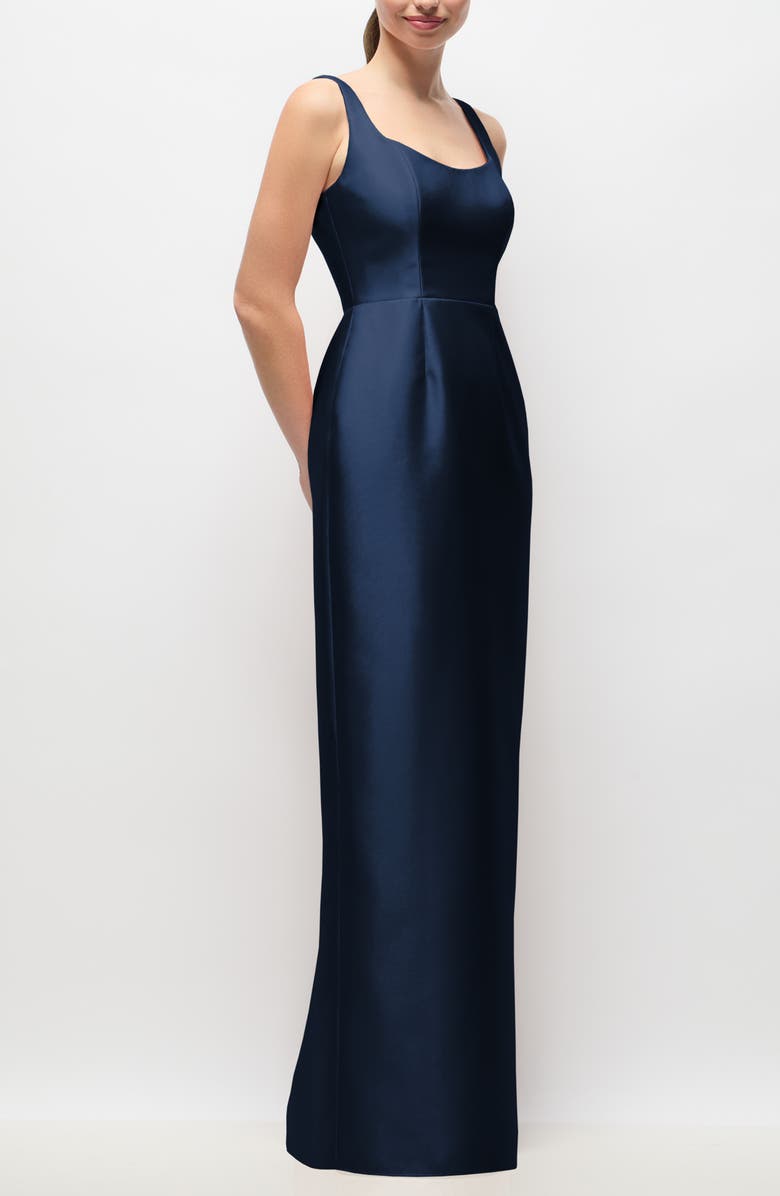 Alfred Sung Julian Satin Twill Gown, Alternate, color, Midnight