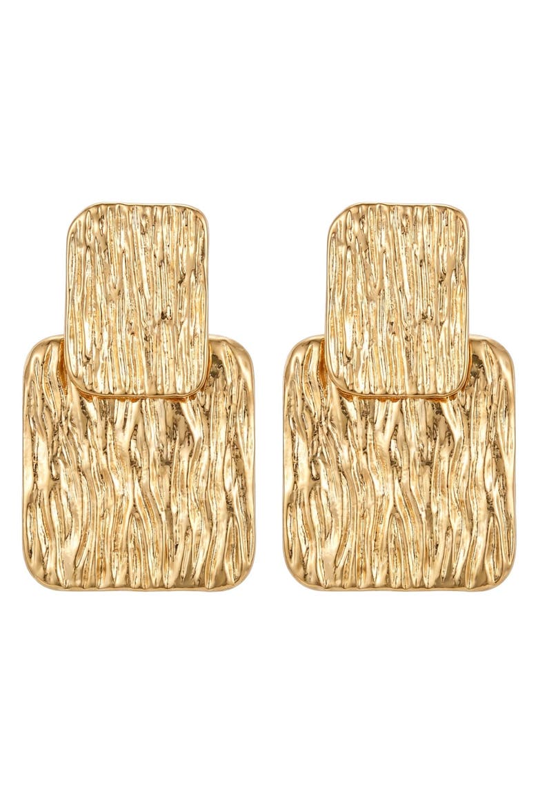 Anika Square Earrings, Main, color, Gold