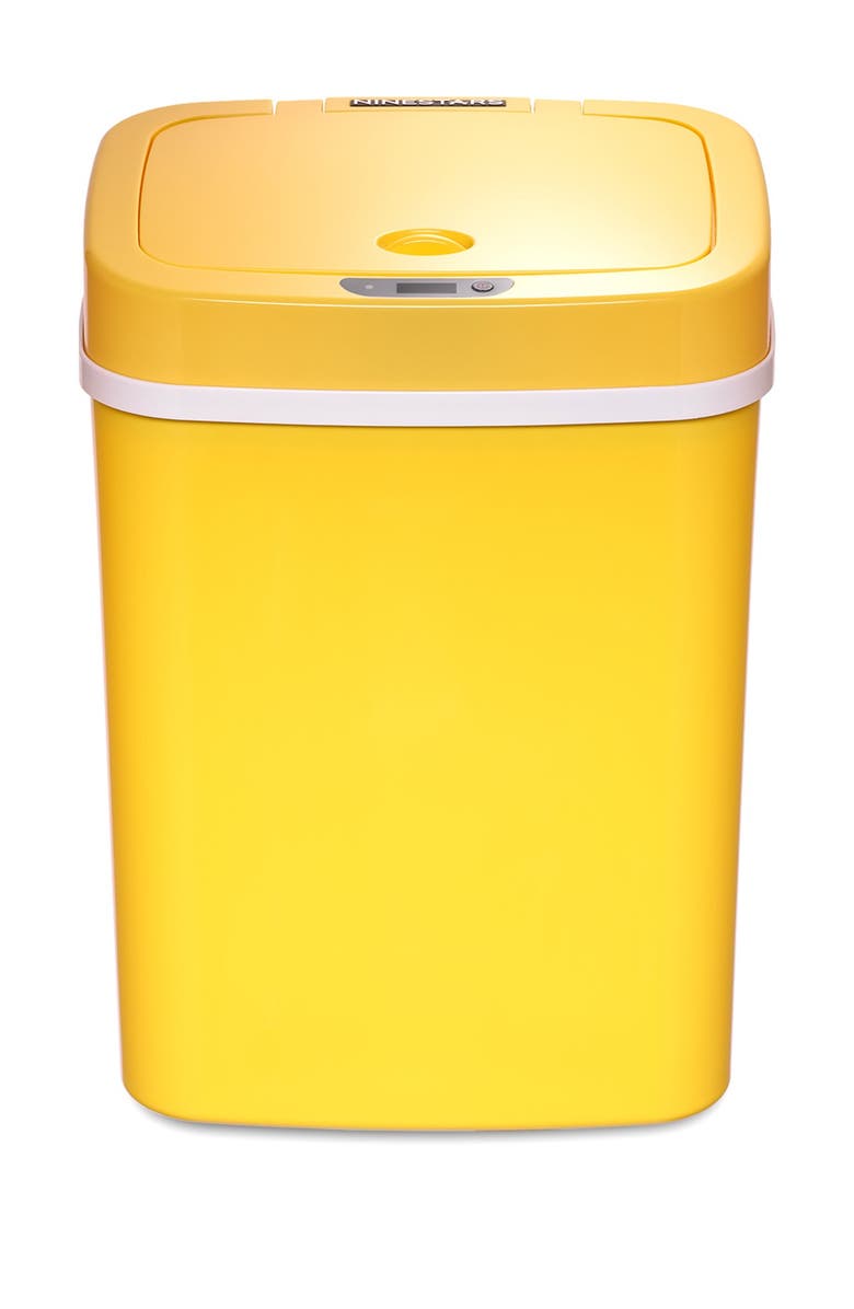 NINESTARS Yellow Motion Sensor Trash Can - 12 liters, Alternate, color,