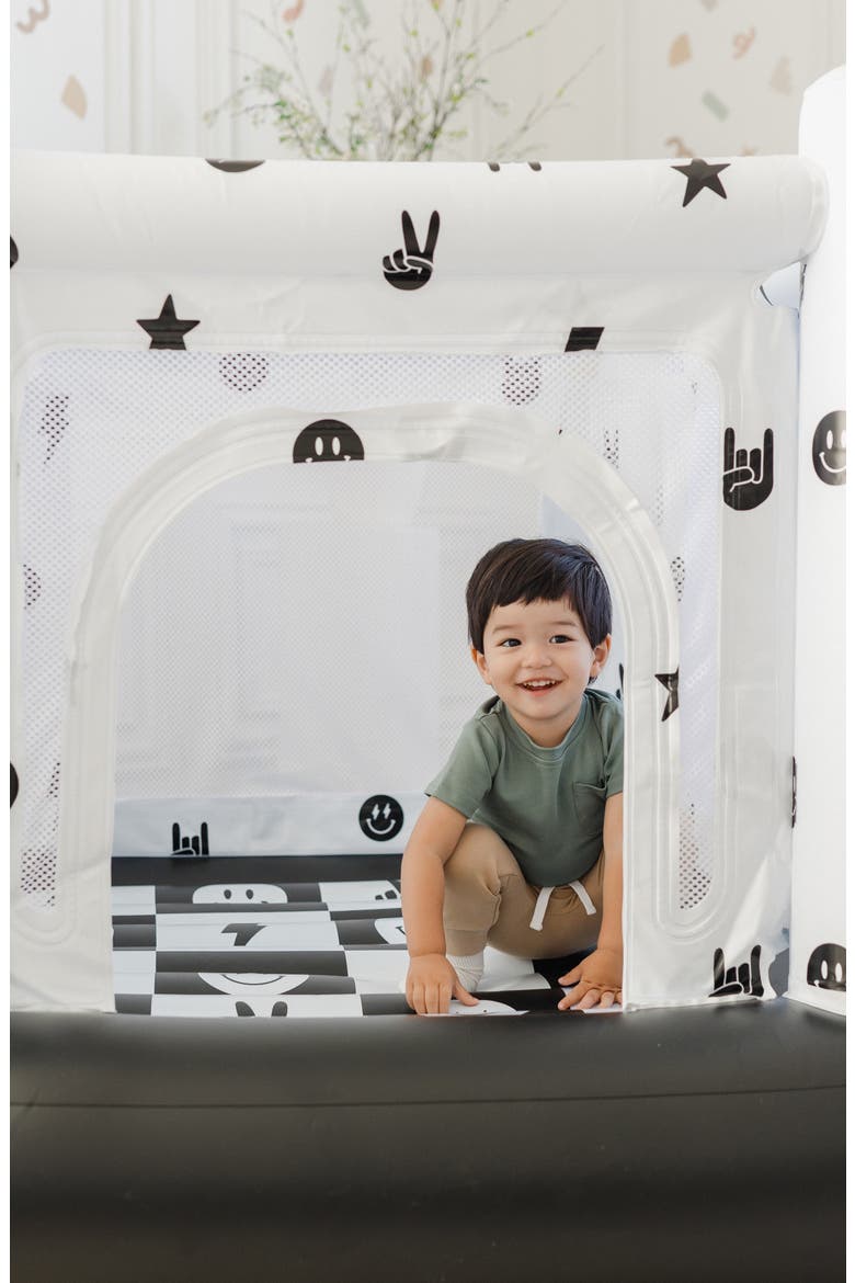 Mini Cordless Indoor Magic Bounce House, Alternate, color, Monochrome Smiley