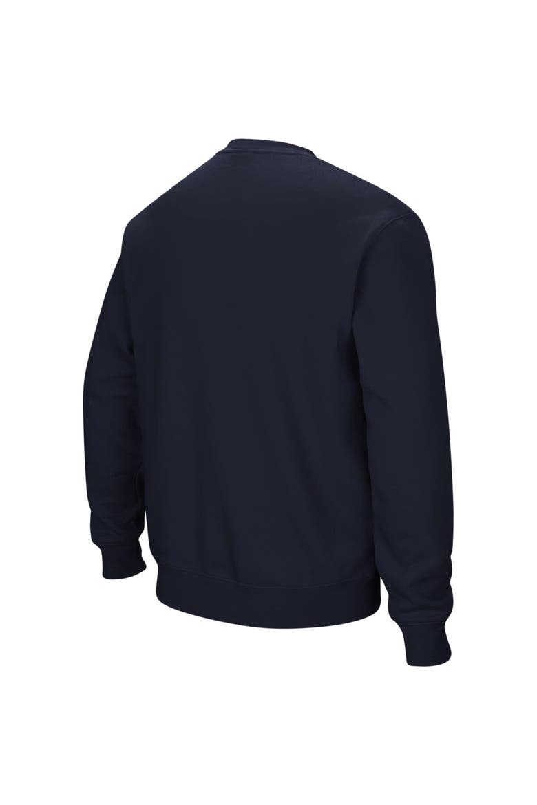 Men's Colosseum Navy West Virginia Mountaineers Arch & Logo Crew Neck Sweatshirt, Alternate, color, Navy