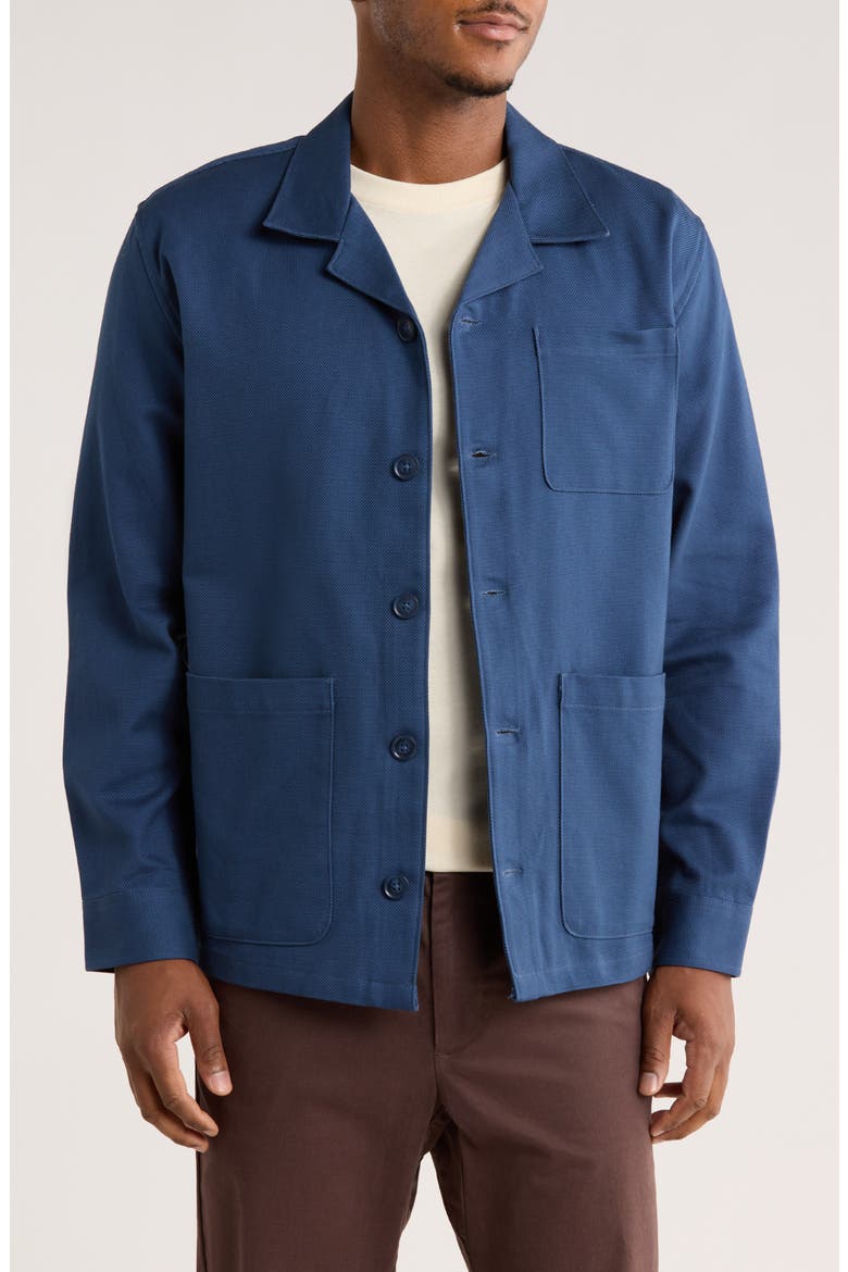 Textured Cotton Shirt Jacket, Main, color, INSIGNIA BLUE
