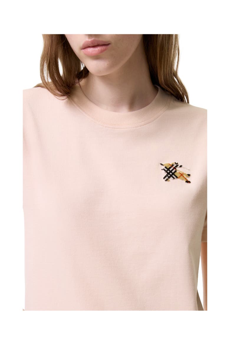 Knight Check Cotton T-shirt, Alternate, color, Compact pink