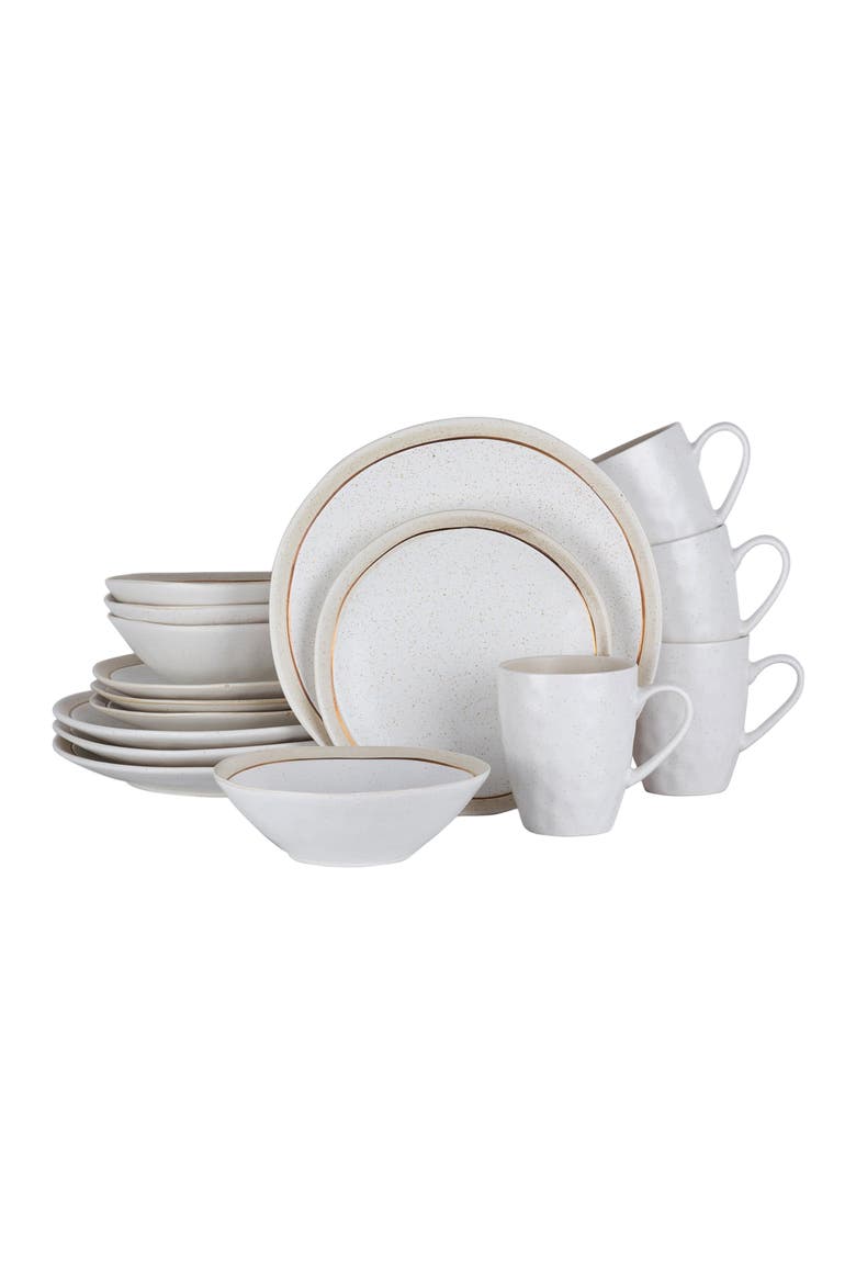 Clara Porcelain 16-Piece Dinnerware Set, Main, color, White