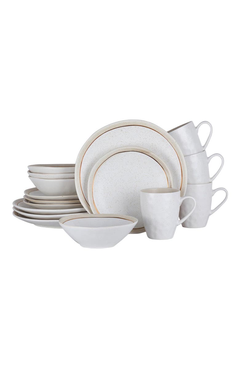 Stone Lain Clara Porcelain 16-Piece Dinnerware Set, Main, color, White
