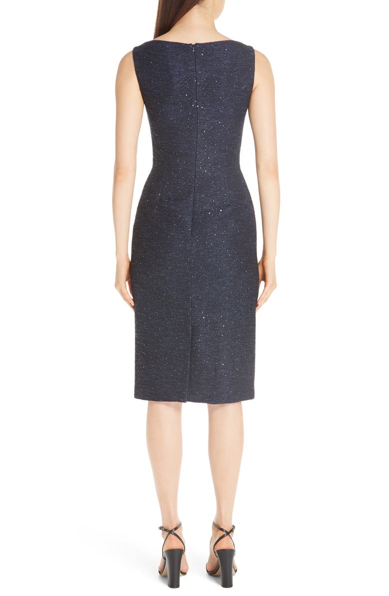 Lela Rose Sequin Tweed Sheath Dress, Alternate, color, 