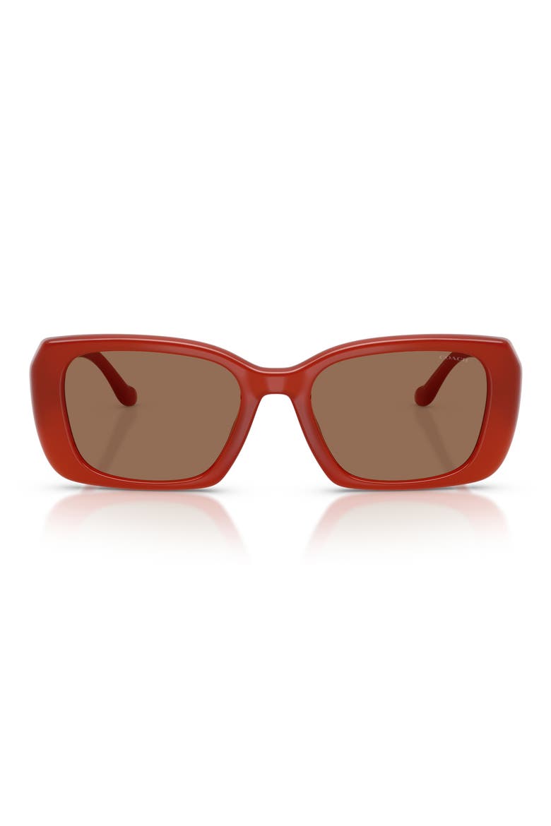 54mm Square Sunglasses, Main, color, MILKY BURNT ORANGE / BROWN