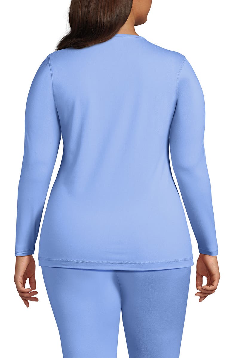 Lands' End Baselayer Cozy Thermaskin Crewneck Top, Alternate, color, Clear Blue Sky