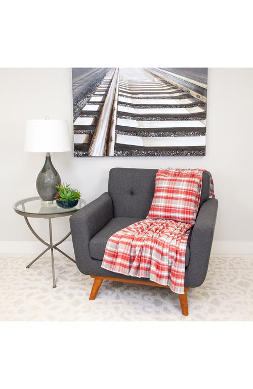 Parkland Collection Plaid Cotton Throw Blanket In Red