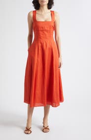Reiss Dorethea Sleeveless Linen Midi Dress
