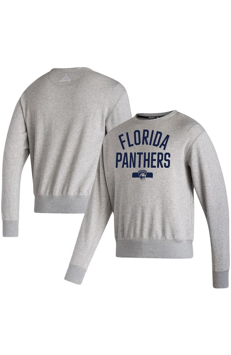 adidas Men's adidas Heathered Gray Florida Panthers Vintage Pullover Sweatshirt, Main, color, 
